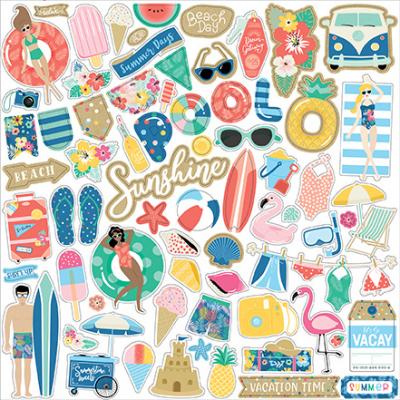 Echo Park Dive Into Summer Stickerbogen - Element Sticker